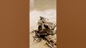 the process of plowing rice fields using a tractor #shorts