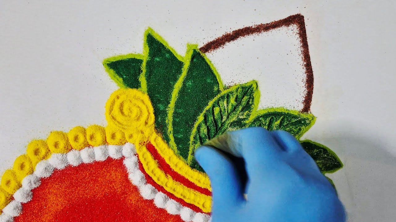 Kalash rangoli design ||  Diwali Rangoli design || Simple Kalash rangoli art || Sand art || Rangoli 