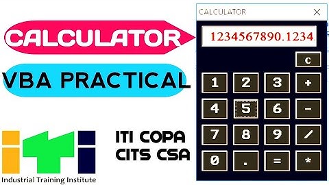 How to Make Calculator using VBA | ITI COPA | VBA Practical