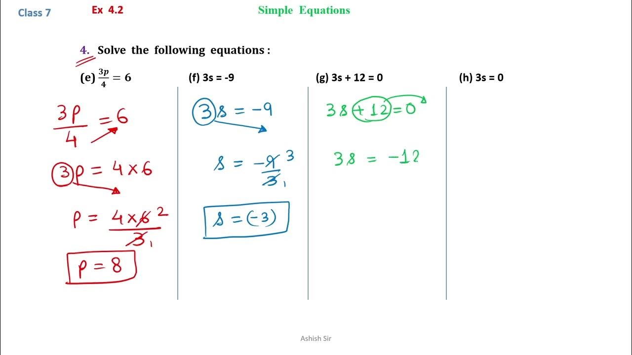 Class 7 maths ex 4 2 q4 e h youtube