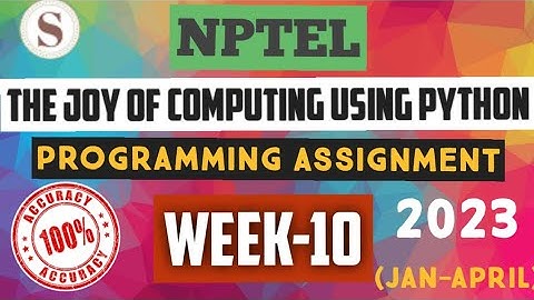 The Joy of Computing using Python|| NPTEL WEEK-10 Programming Assignment answers|| #nptel #skumaredu