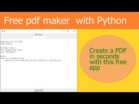 Free app to make a pdf with Python and tkinter