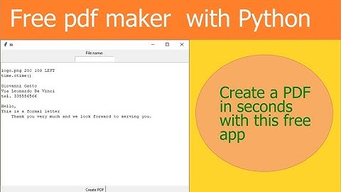 Free app to make a pdf with Python and tkinter