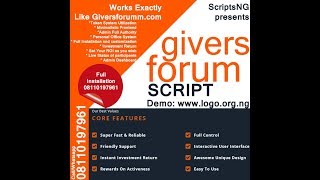Celebrity Givers Forum Clone Script Official Video Profile