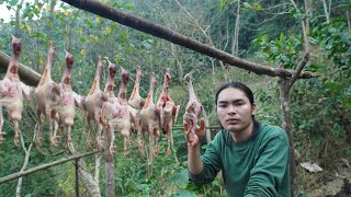 Skills, hunting wild pigeons, the process of making smoked pigeons, survival alone