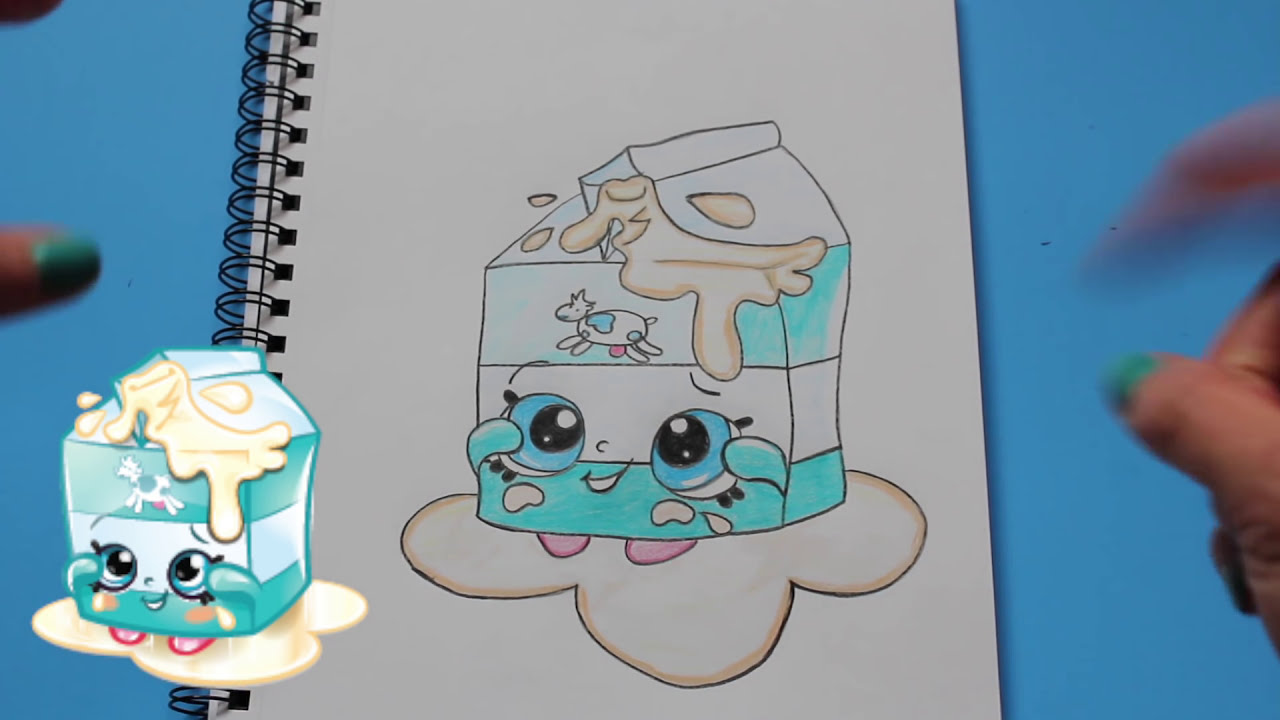 How To Draw Shopkins Season 1 Spilt Milk Step By Step Easy Toy Caboodle Youtube