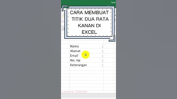 CARA MEMBUAT TITIK DUA RATA KANAN DI EXCEL #shorts