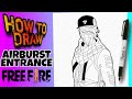 HOW TO DRAW AIRBURST ENTRANCE BUNDLE | FREE FIRE | SQUAD BEATZ |  como dibujar a neblina oculta | ff