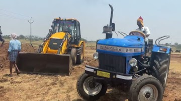 Jcb 3dx Backhoe Loader Loading mud in Sonalika Tractor || Sonalika Tractor Loading Video Part-08
