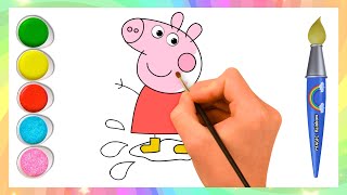 Rainbow Fun With Peppa Pig  Easy Drawing And Coloring Activities For Kids | Creative Coloring Book