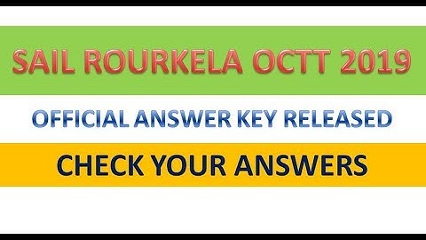 Sail Rourkela OCTT 2019 Electrical Official Answer Key