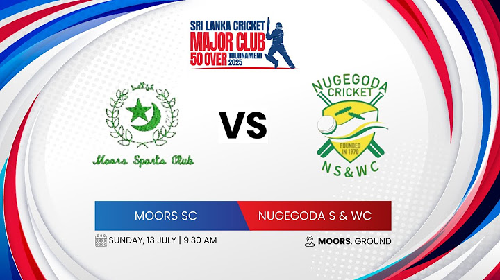 🔴 Live | Moors SC vs Nugegoda S & WC | SLC Major Club 50 Over Tournament | Sporty.lk