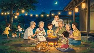 Download lagu Night Countryside BBQ 🌽 Grilled Corn on Charcoal & Family Gathering | Ghibli-Style ASMR