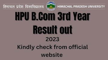 Hpu B.com 3rd year result out 2023 I check result I HPuU I Subscribe I