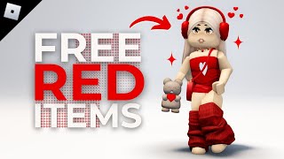 HURRY! GET EVERY RED FREE ROBLOX ITEMS 😱❤️