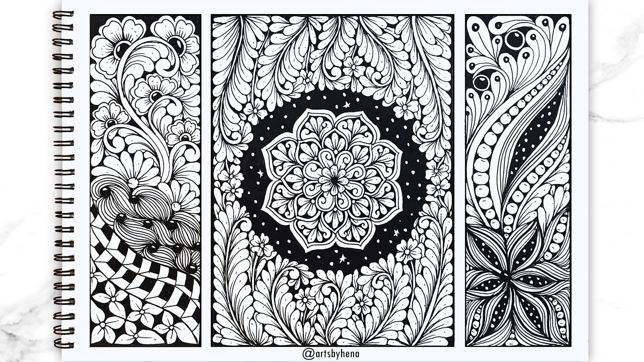How To Draw Zentangle Art For Beginners | Mandala Art - YouTube