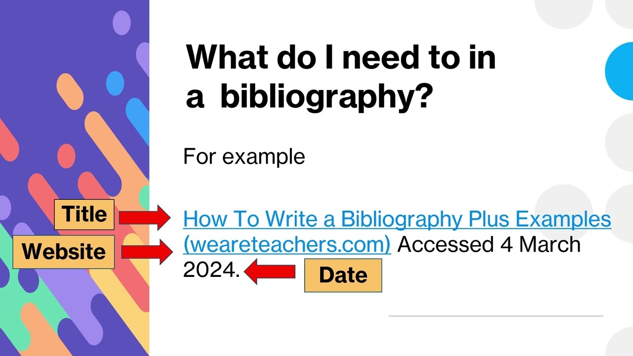 Year 7 How to write a Bibliography - YouTube