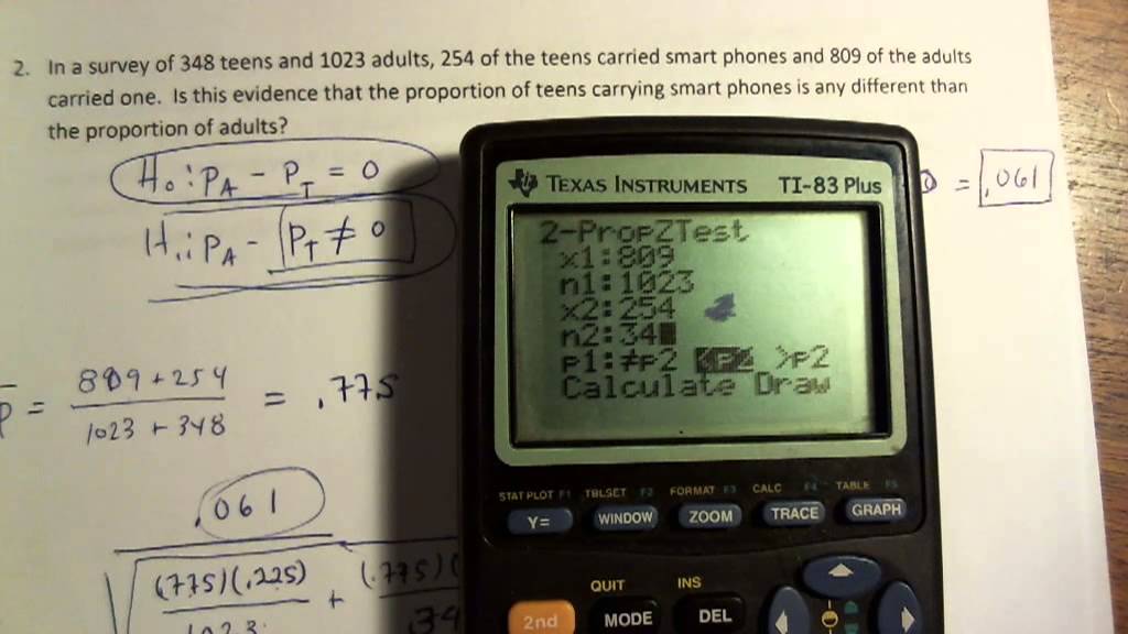 hypothesis test on calculator