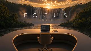 1 Hour Calm Focus Music for Work in a Waterfall Landscape