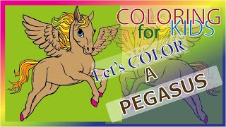 Watch Me Coloring A PEGASUS, Kids!