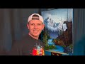 Mountain river waterfall  step by step oil painting tutorial by paintwithjosh