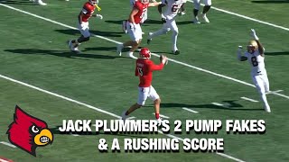 Louisville QB Jack Plummer Pump Fakes Twice Before Rushing For The Score