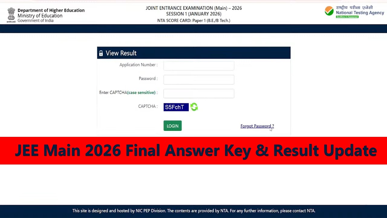 JEE Main 2026 Big Update | Jee Main 2026 Result Link & Final Answer Key Update | Live Session