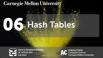 06 - Hash Tables (CMU Intro to Database Systems / Fall 2021)