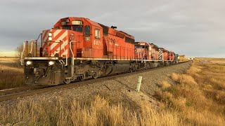 4 SD40-2 Lead BAL-09!!! CP 5871 Leads BAL-09 (Ballast Loads) North at Aldersyde AB, CP Aldersyde Sub