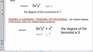 Alg: Classifying, Adding and Subtracting Polynomials (u9 d1 notes)