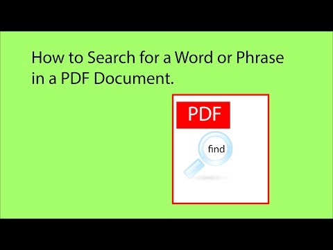 How to Search for a Word or Phrase in a PDF Document