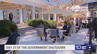 Day 21 of the government shutdown, tied with second-longest in U.S. history