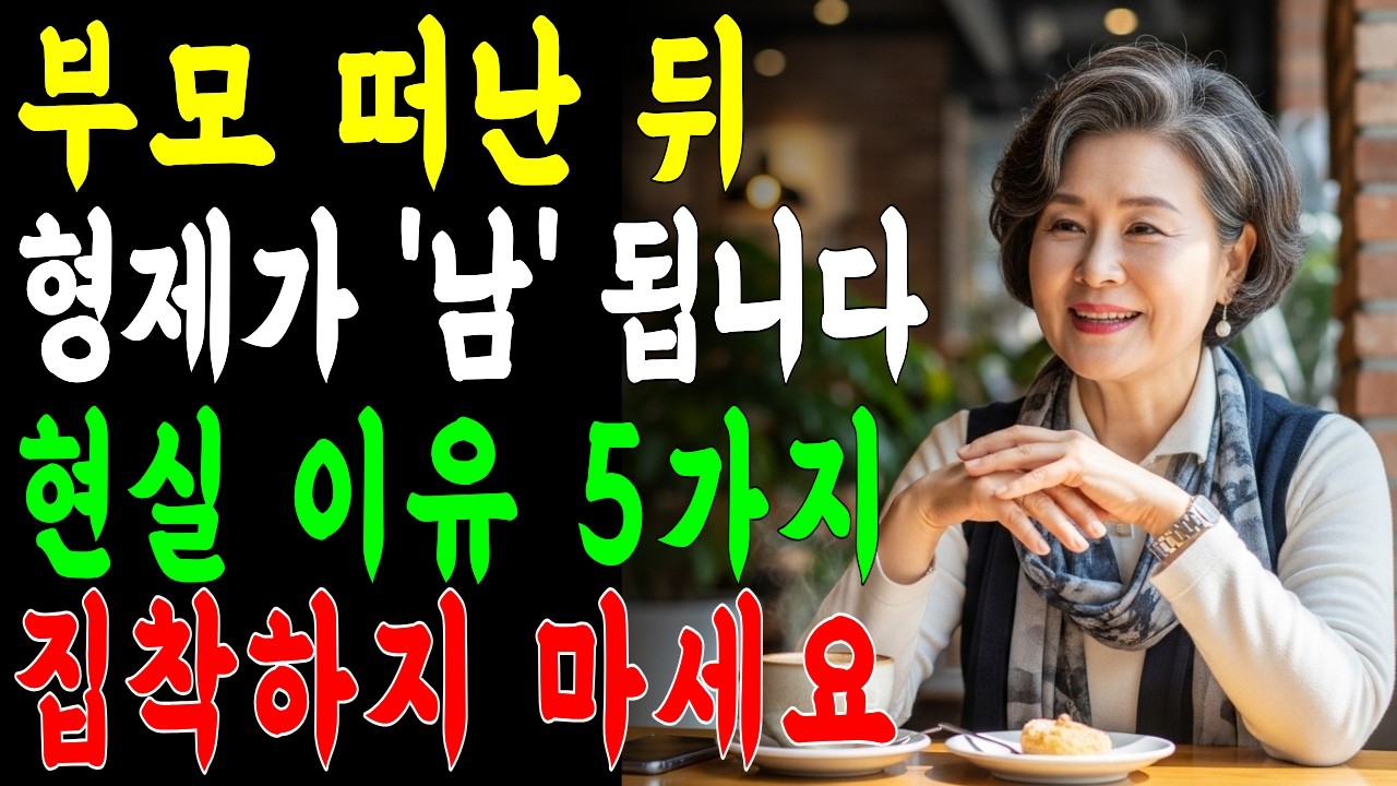 형제가 남이 되는 현실적인 이유 5가지 | 나이 들면 형제자매라도 멀어지는 이유 5가지 | 노후준비 | 오디오북 | 시니어사연 | 인간관계 | 삶의지혜 | 인생사  | 백세사연