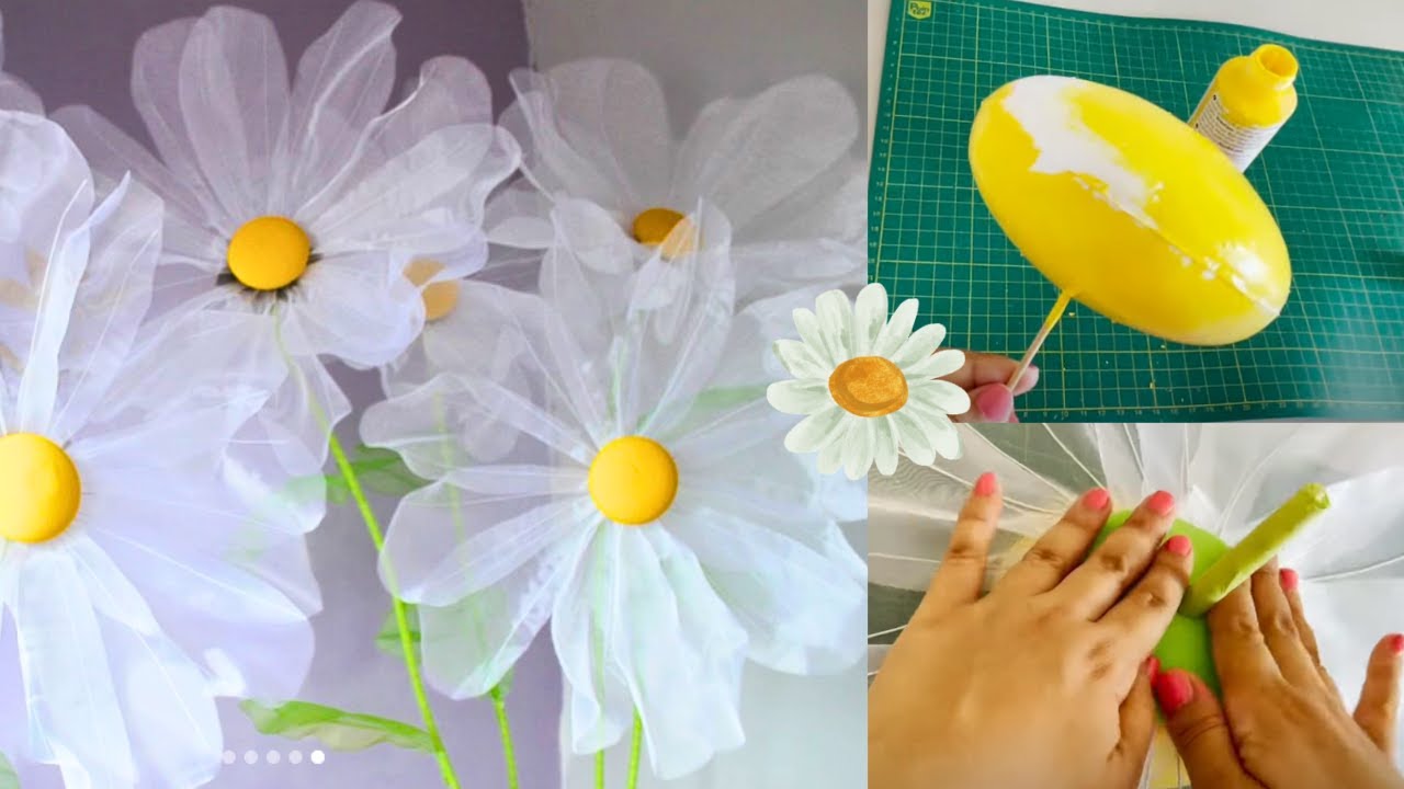 ¡Crea Margaritas de Organza Paso a Paso! 🌼✨ Tutorial Fácil