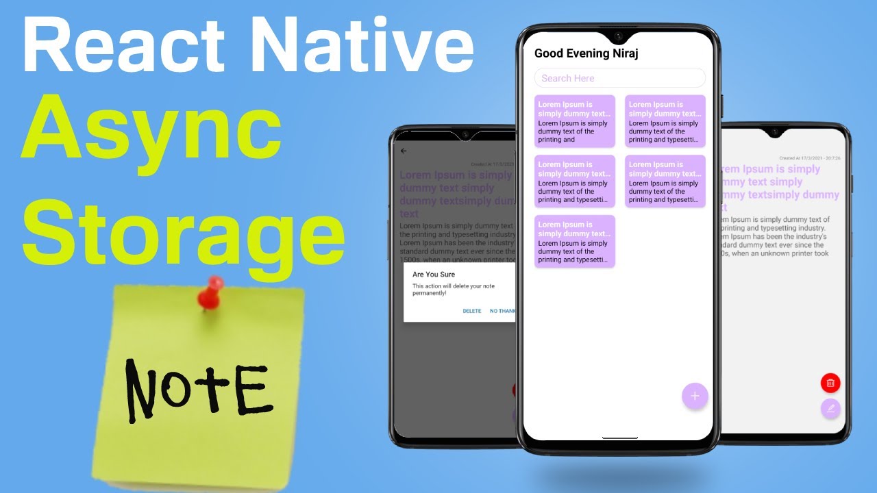 React Native Async Storage Note App - Editing Note | #8