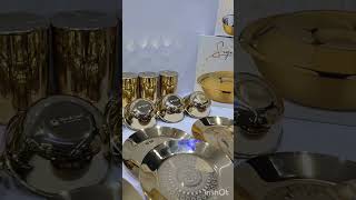 Shri U0026 Sam Stainless Steel 64 Pcs  Dinner Set Gold Pvd Coating Signature youtubeshorts