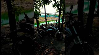 Parked between the whispers of the river and the beauty of the wild. #bajajdominar #dominar250