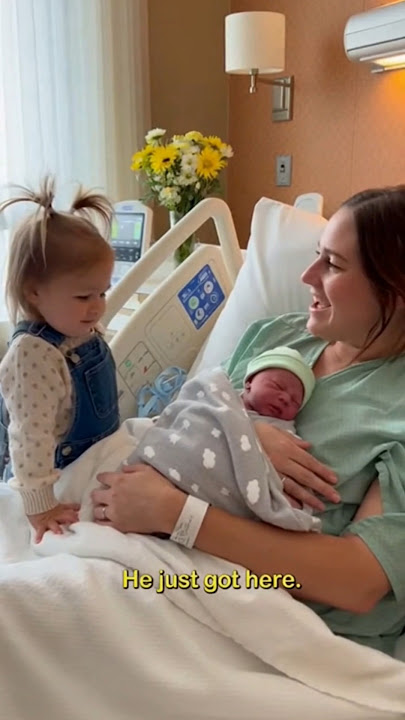 Baby Girl Says This To Her Newborn Sibling 😂♥️ #baby #funny #trending