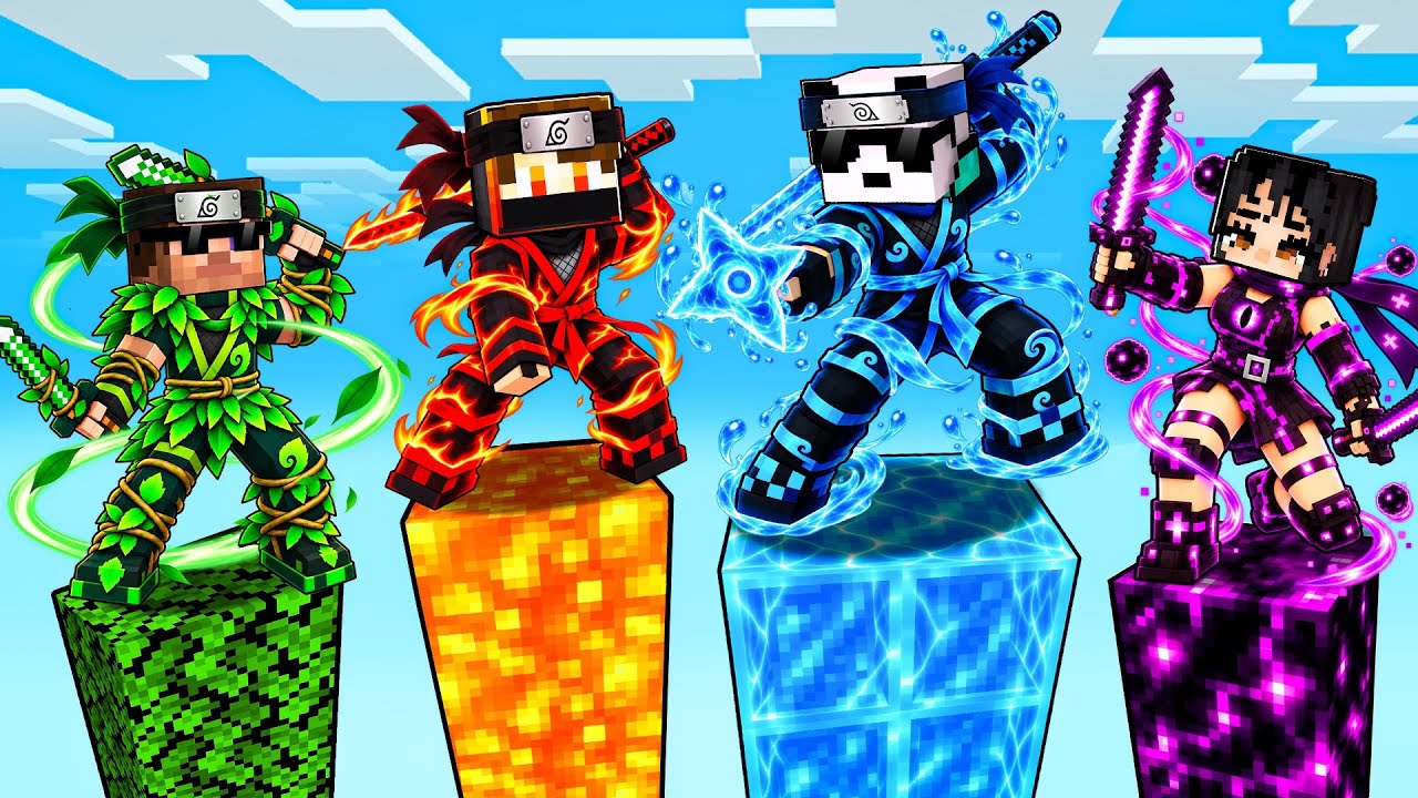 We Survived in ELEMENTAL NINJA TOWERS in Minecraft!