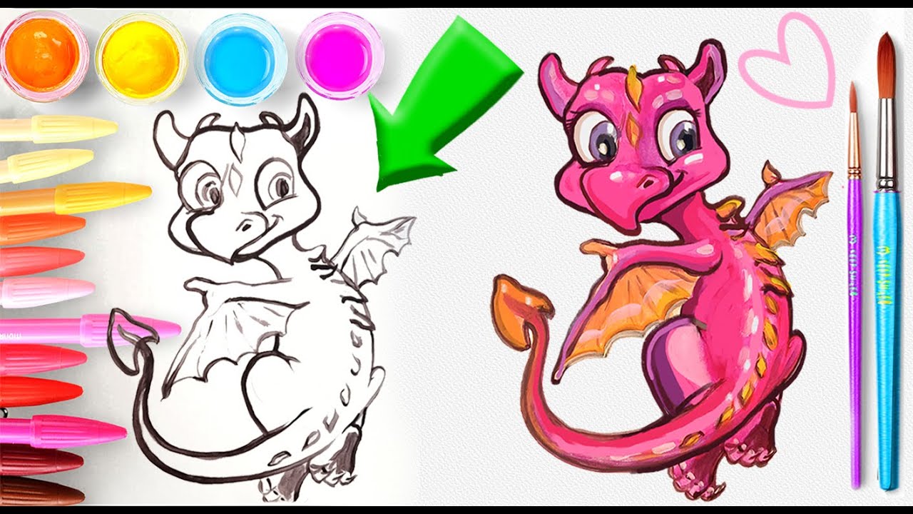 How to draw a cute little dragon Drawing a dragon for beginners  Dibujar un dragón Anibal Creator
