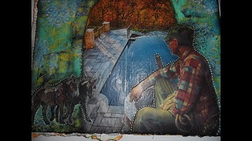 Mixed Media Altered Book Page / Focal Point