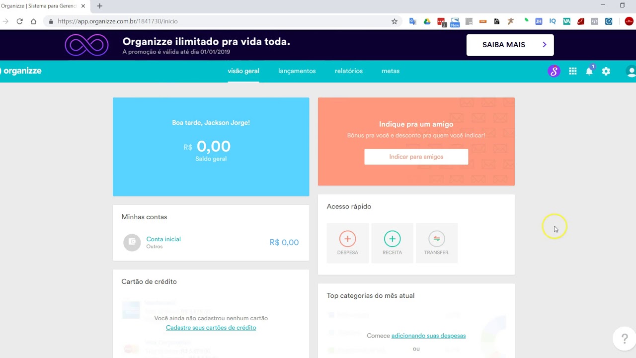 Começando a usar o Organizze na Web – Organizze