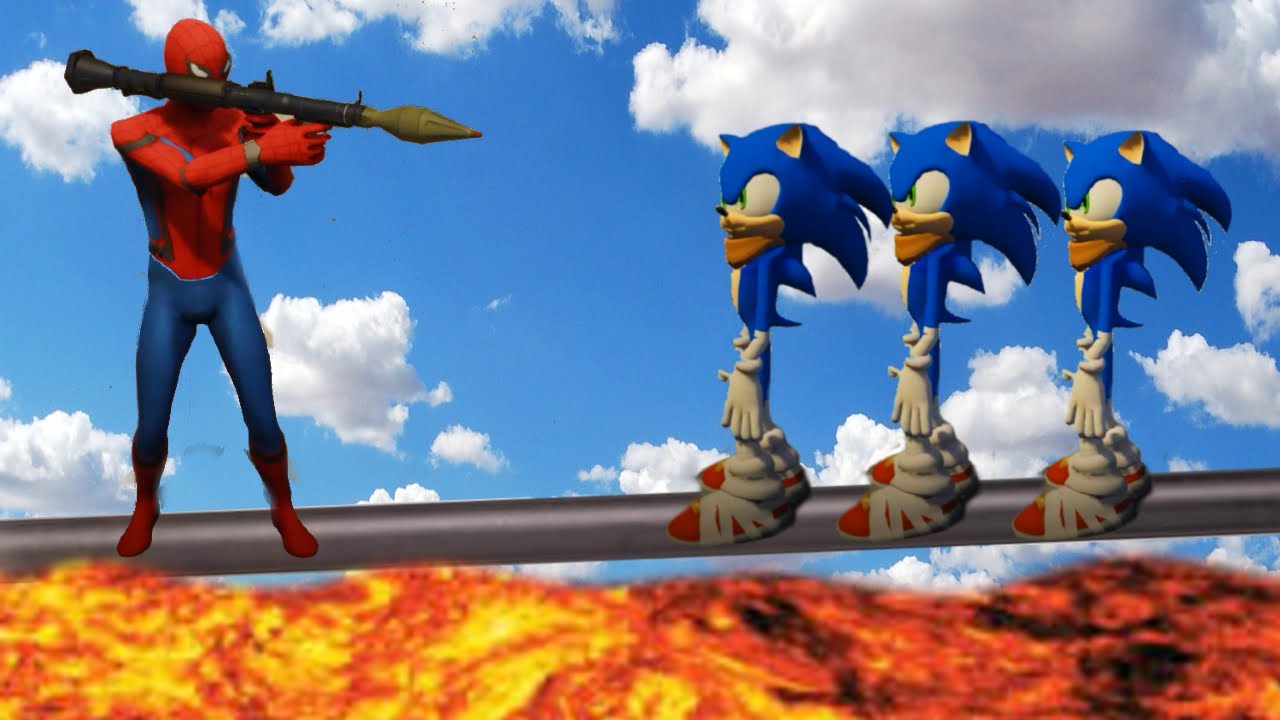 GTA 5 Ragdolls | SPIDERMAN VS SONIC Stunt/Jump/Fails/Ramp (Euphoria physics) | Funny Moments