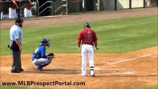 Astros SS Jonathan Villar batting vs  Blue Jays during spring training 2012