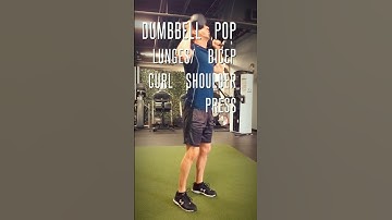 Dumbbell Pop Lunges into Bicep Curl/ Shoulder Press