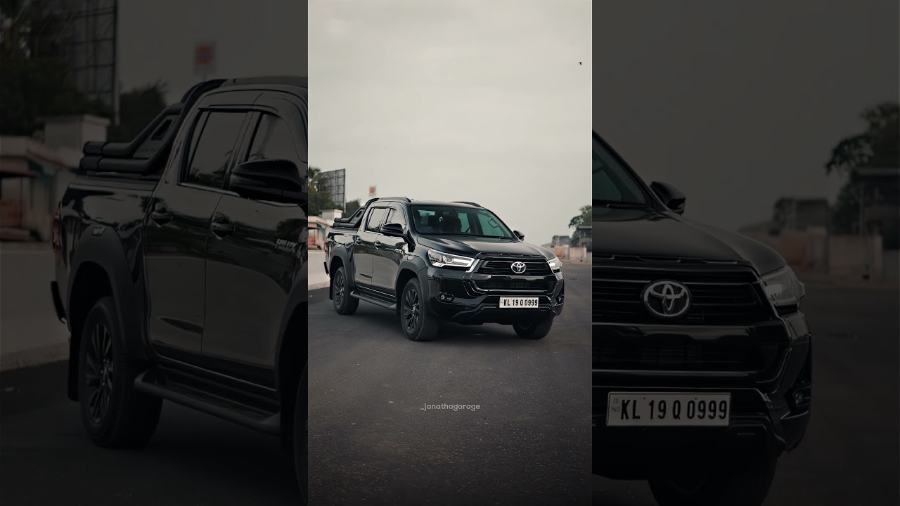 Hilux black edition modified - hilux black India - hilux roll bar  hammer - hilux manual shutter