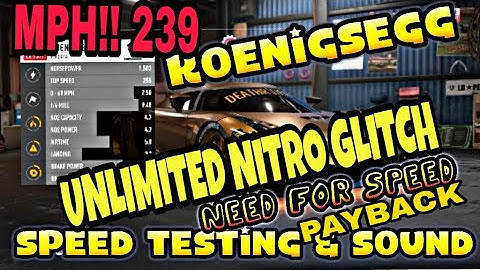 Need For Speed Payback Nonstop NITRO GLITCH KOENIGSEGG REGERA 2018