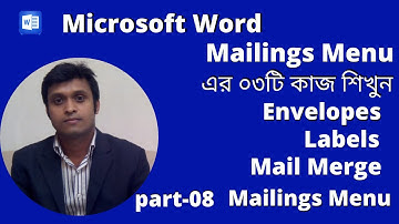 How To Use Mailings Tab  Part  8  MS Word Tutorial In Bangla