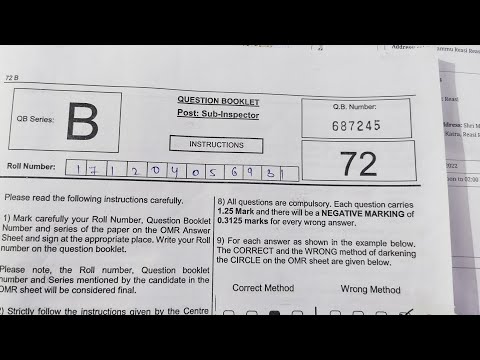 JKP SI Paper Solved 2022 JKSSB Sub Inspector Solved Paper 2022