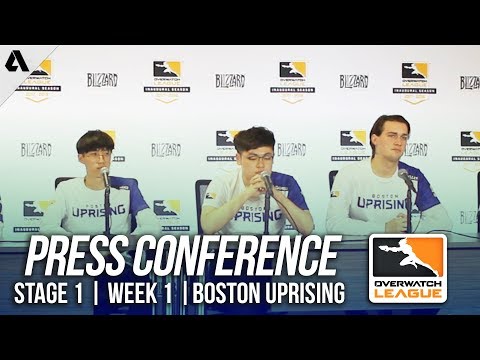 Boston Uprising Day 2 Press Conference ft Gamsu DreamKazper | Overwatch League OWL Stage 1 Week 1